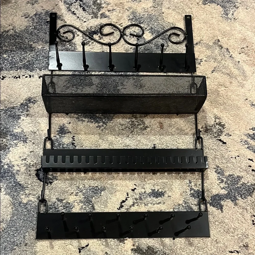 Elegant Black Wall Jewelry Organizer